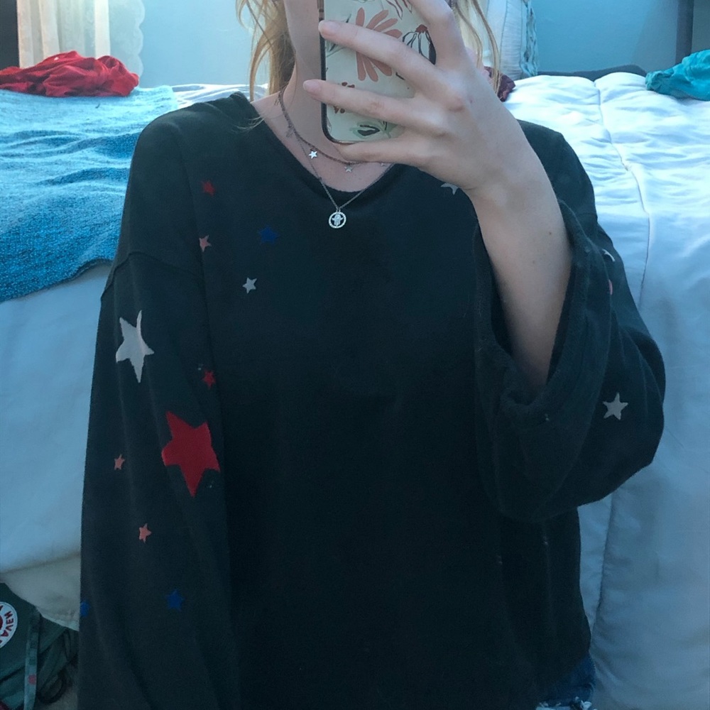 Long Sleeve Starry Black Sweater